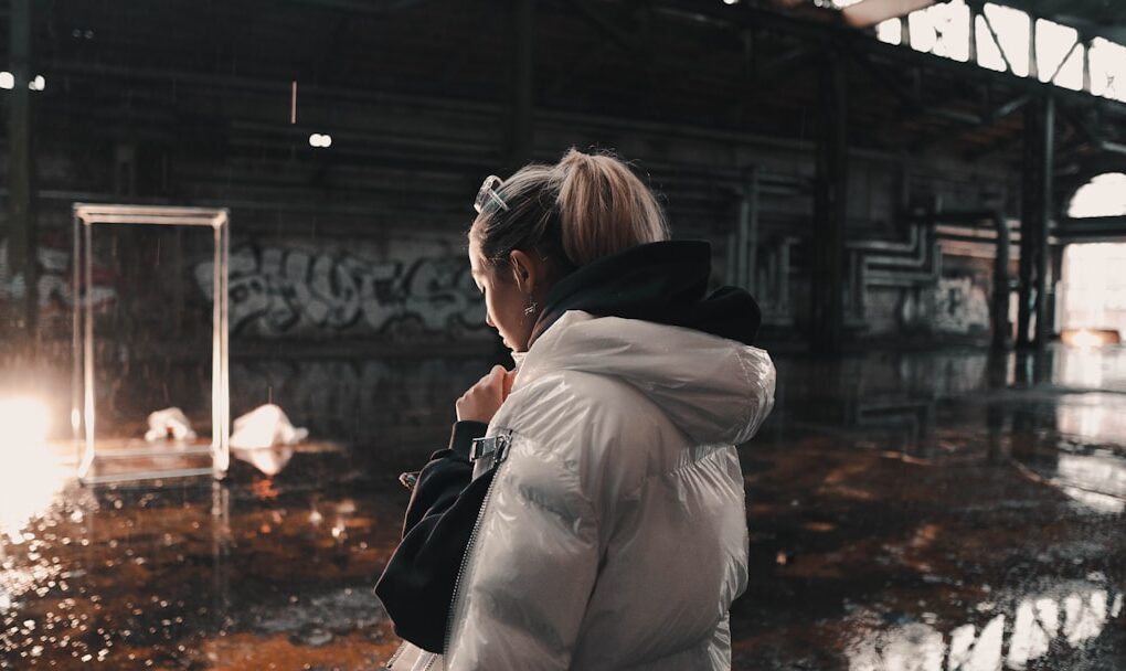 Photo Puffer jacket